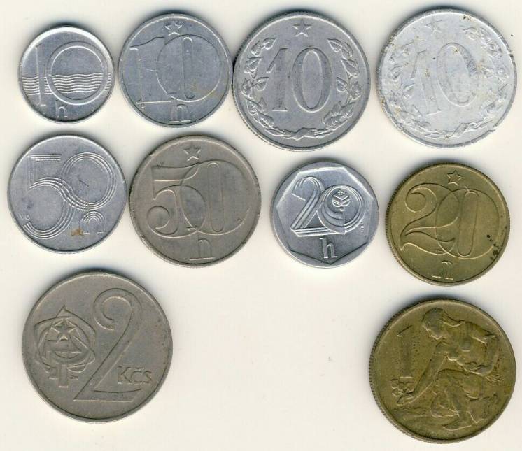 Чехія, набір монет, 10 шт.