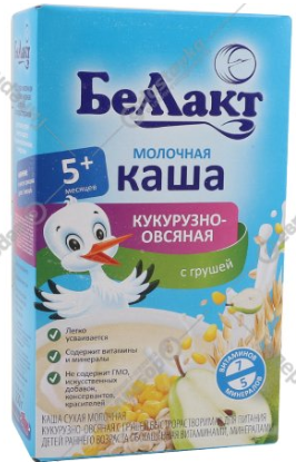 Каша кукурузно-овсяная молочная «Беллакт» с грушей 250 г