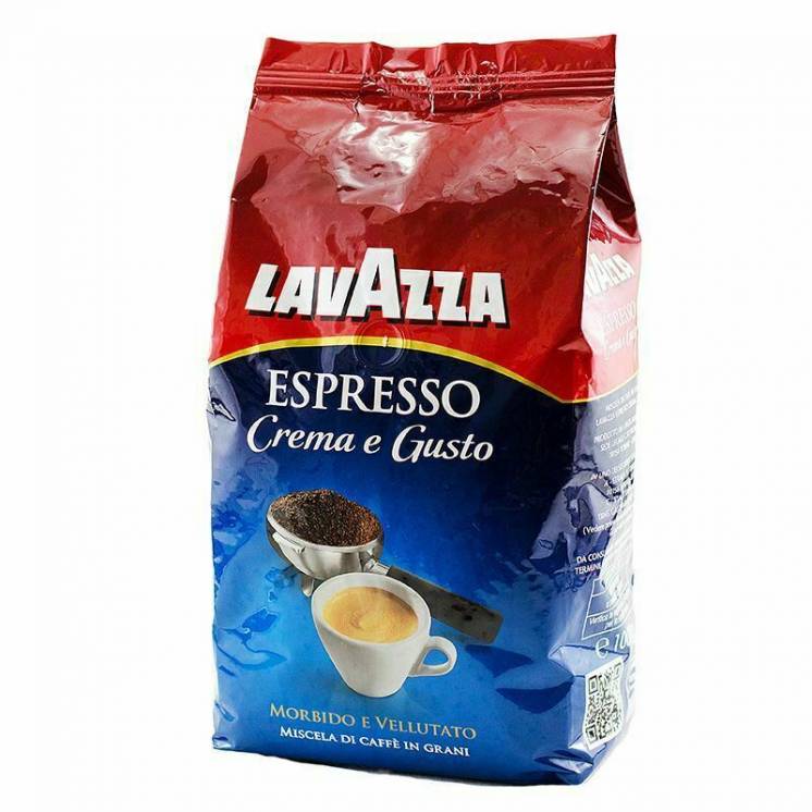 Кофе зерновой Lavazza Crema e Gusto 1 кг, 30% Арабика 70% Робуста