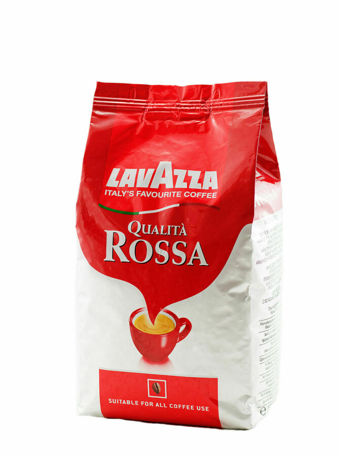 Кофе зерновой Lavazza Qualita Rossa 1 кг, 40% Арабика 60% Робуста