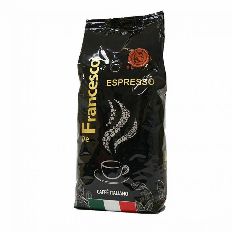 Кофе зерновой De Francesco Espresso 1 кг, 10% Арабика 90% Робуста