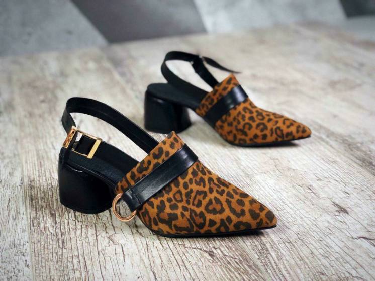5187 леопард+чёрный Хит сезона! Туфли Luxuri elite натуральная кожа
