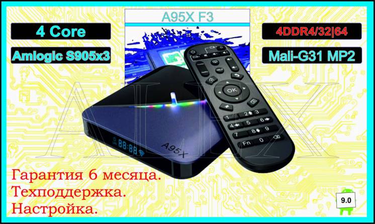 S905x3 A95x F3 RGB 4/64 Tv Box тв бокс Iptv Android. настройка.