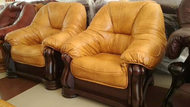 Новий комплект шкіряний диван та два крісла сан ремо 3+1+1. польща.