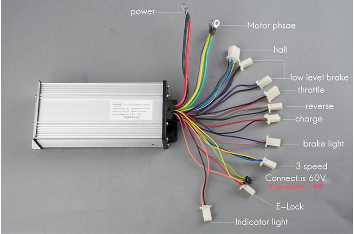 KUNRAY BLDC контроллер 48/60v/ 33A/ 15 MOSFET для электроскутера