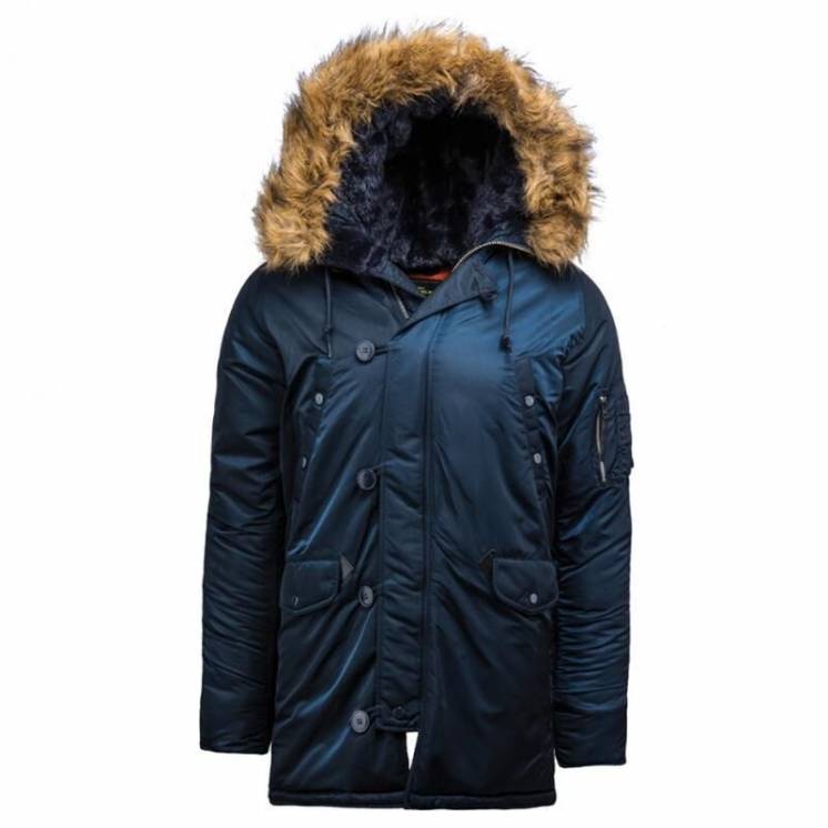 Зимняя куртка аляска Alpha Industries Slim Fit N-3b Parka (синяя)