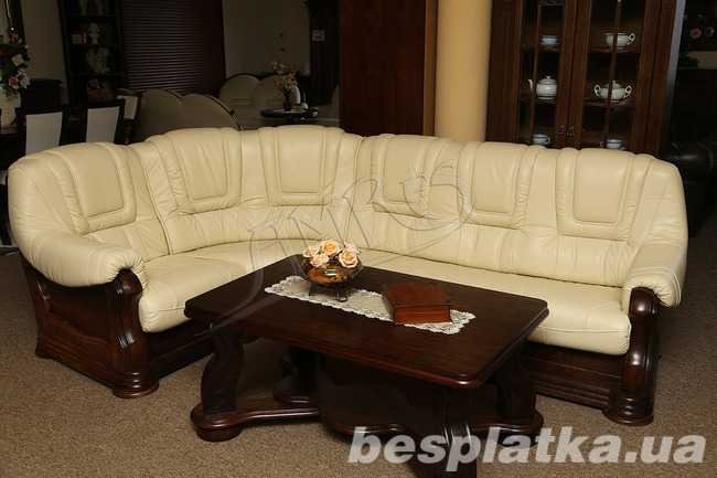 Кожаный угловой диван Aneta 2,75 на 2,25 м. (Новые, Польша,3n-x-1n)
