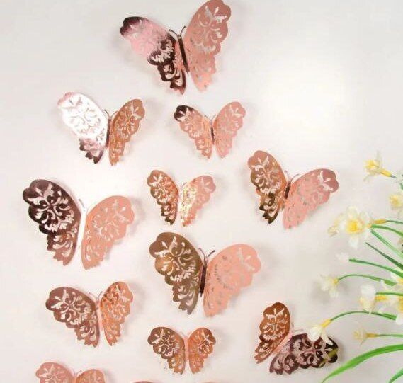 Стикер  -  бабочки (наклейки- магниты) различные цвета