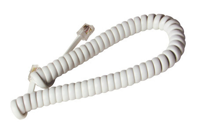 Витой кабель шнур для телефонной трубки белый