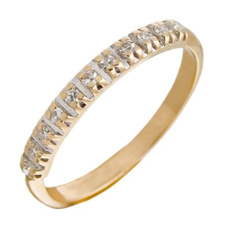 Золотое кольцо с бриллиантами 0,06 карат 16,5 мм. НОВОЕ (Код: 16241)