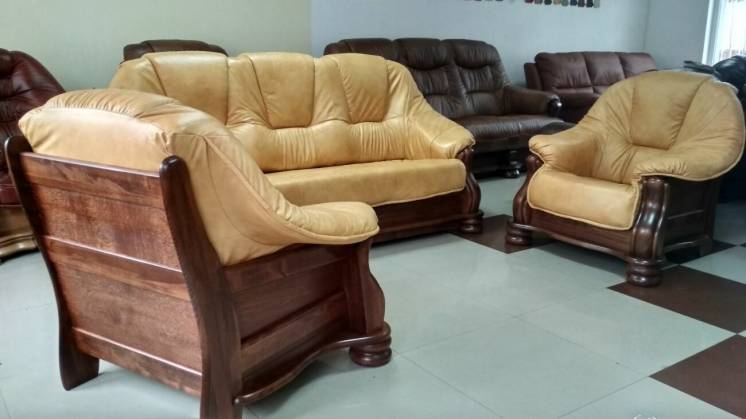Новий шкіряний диван і два крісла Cabaro Ii - шкіряні меблі, набір