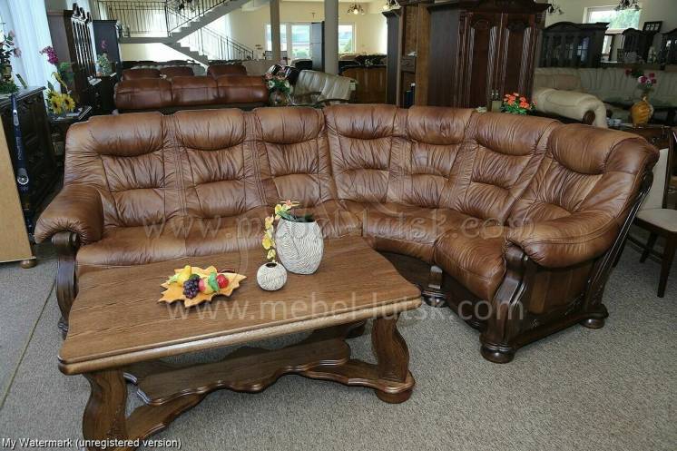 Новий шкіряний кутовий диван Cezar 3.2x2.7 м. кожаный угловой диван