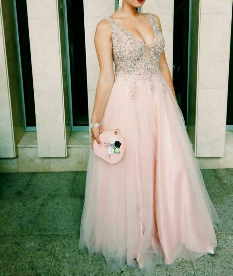 Выпускное платье нежно-розового цвета