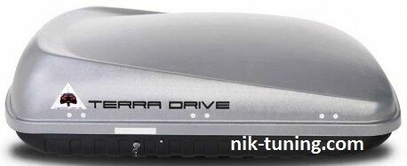 Авто бокс на крышу 420 л Terra Drive/ серый /двухсторонний/ багажник