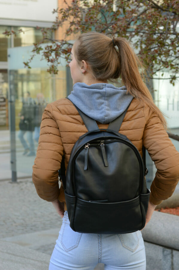 Кожаный городской женский рюкзак  повседневный рюкзак