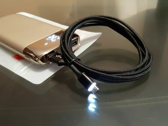 Реверсивный Micro Usb кабель со светодиодной подсветкой