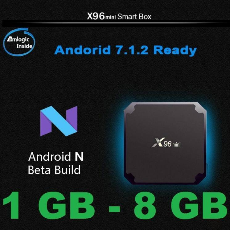 X96 Mini 1гб 8гб Android 7 S905w прошита и настроена смарт тв бокс