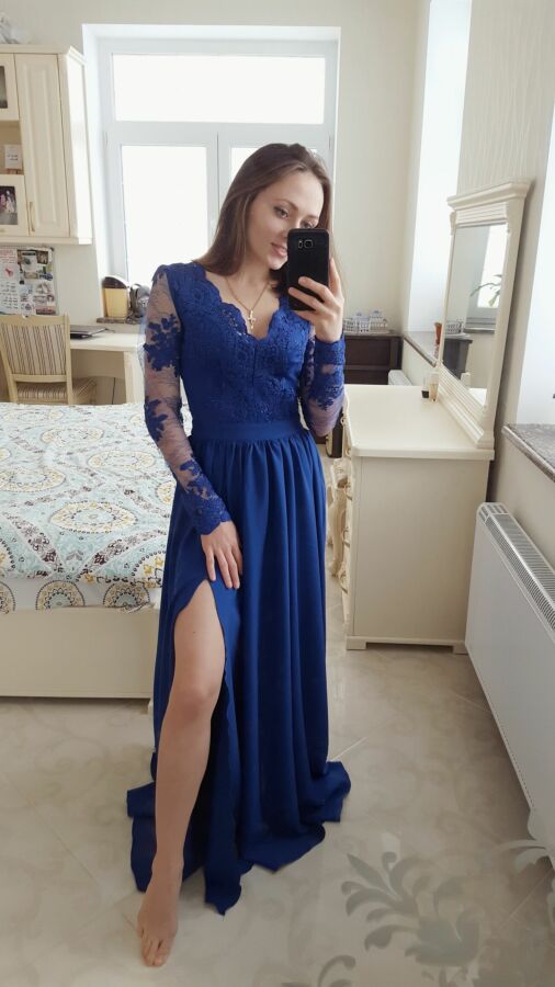 Новое длинное платье на выпускной, свадьбу, синее, пышное макси