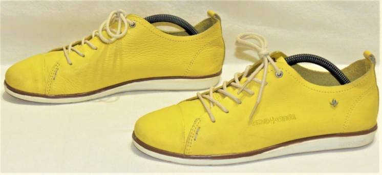 Кеды туфли мокасины Cravo Canela желтые кожа размер 39