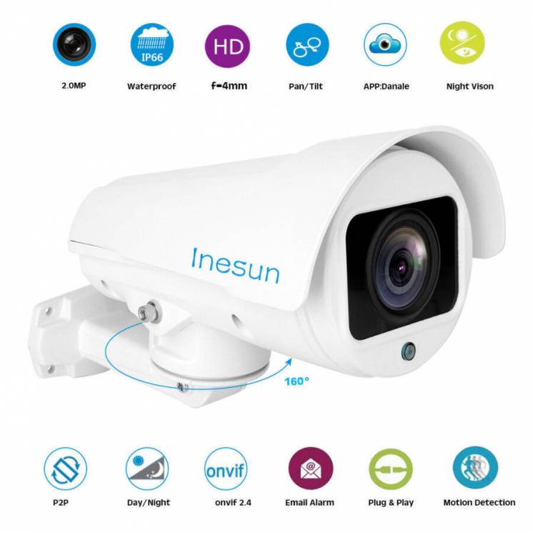 Ip камера Inesun 2mp 1080p Onvif поворотная 4mm Lens H.265