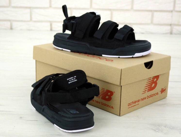 Мужские сандалии в стиле New Balance Multi Sandals Black черные