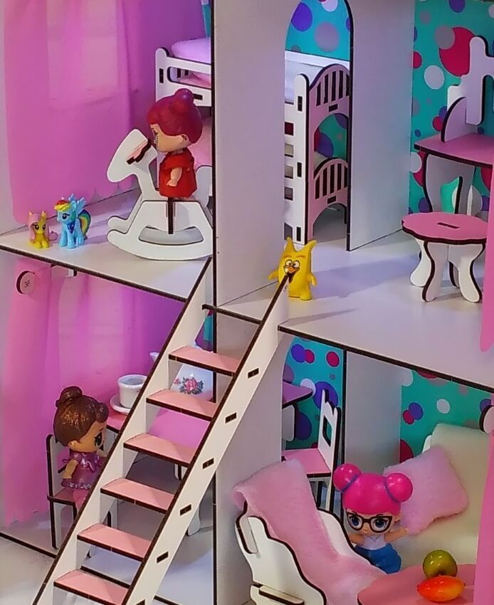 Крашеный кукольный домик для лол. ляльковий дім для Lol Sylvanian