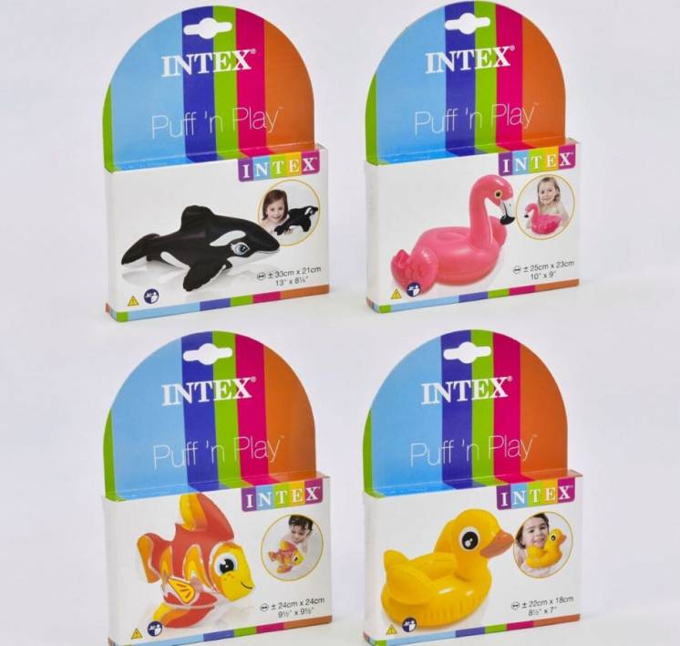 Игрушки Intex надувные касатка, фламинго, рыба, уточка