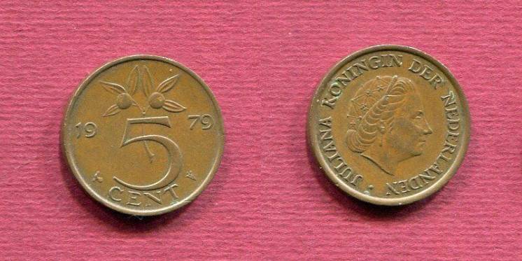 5 центов 1979 года. нидерланды.