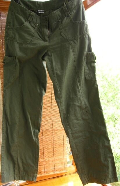 Штаны брюки 12 р. м л, летние хлопковые зелёные спортивные, торг
