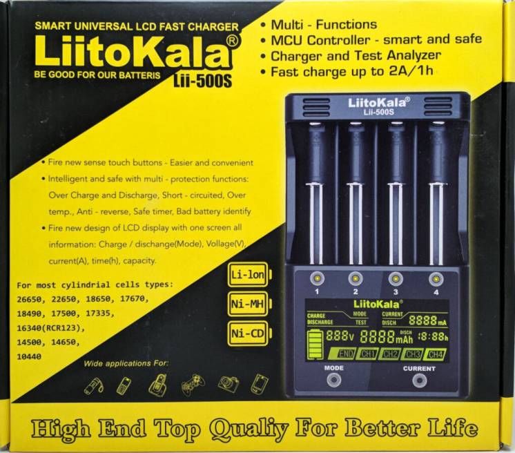 Универсальное зарядное устройство Litokala Lii-500s