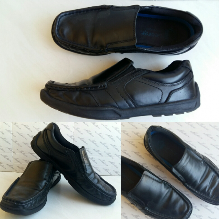 Туфли мокасины б/у школьные кожаные размер Eu 37 бренд George англия