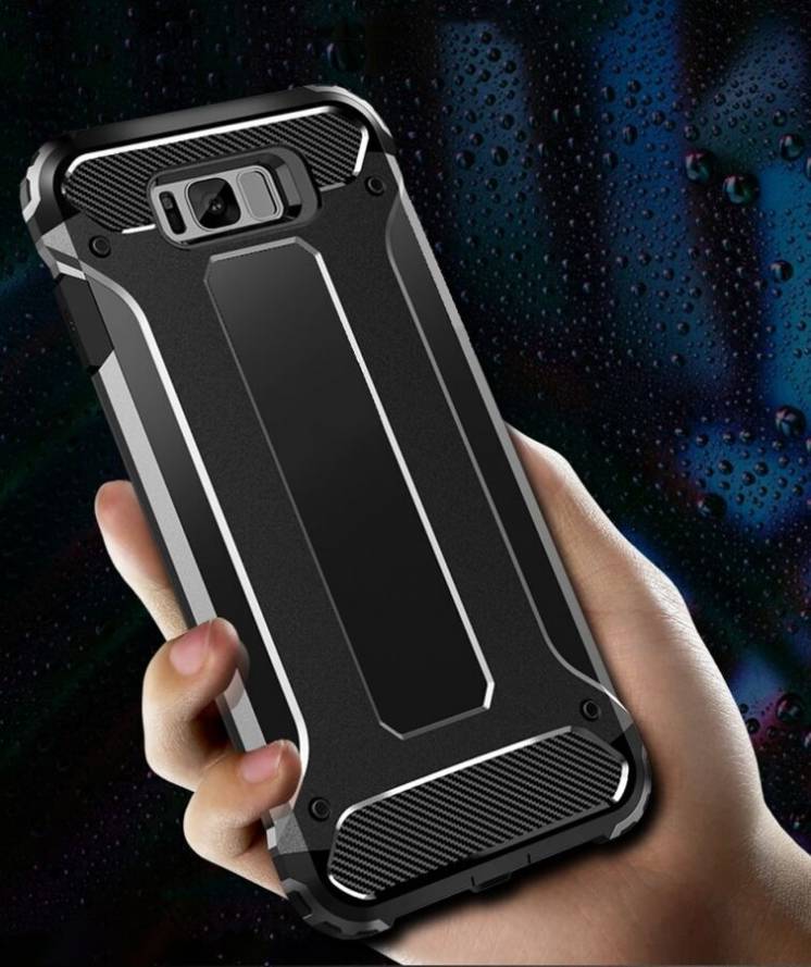 Роскошный противоударный чехол-бампер для Samsung Galaxy S10 черный