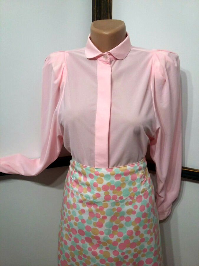 Розовая винтажная блуза бренд Middle East Center рукава летучая мышь
