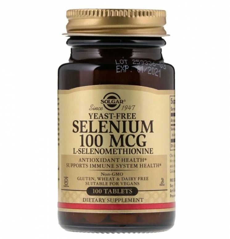 Solgar Selenium, Yeast-free, 100 Mcg, 100 Tablets
