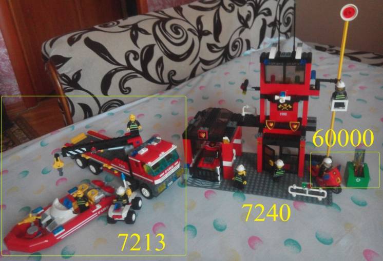 Lego (лего) Fire Station (7240+60000+7213), 7743 (отдельно)