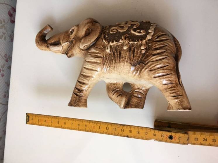 Статуэтка слон майолика обливная керамика 50 годы 30 см