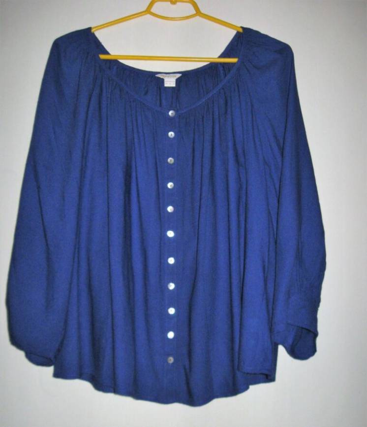 Блуза синяя с длинными рукавами Monsoon