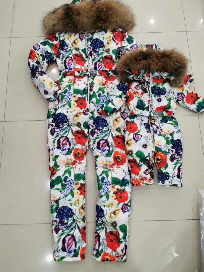 Зимний костюм/комбинезон Monclerr мама-дочка