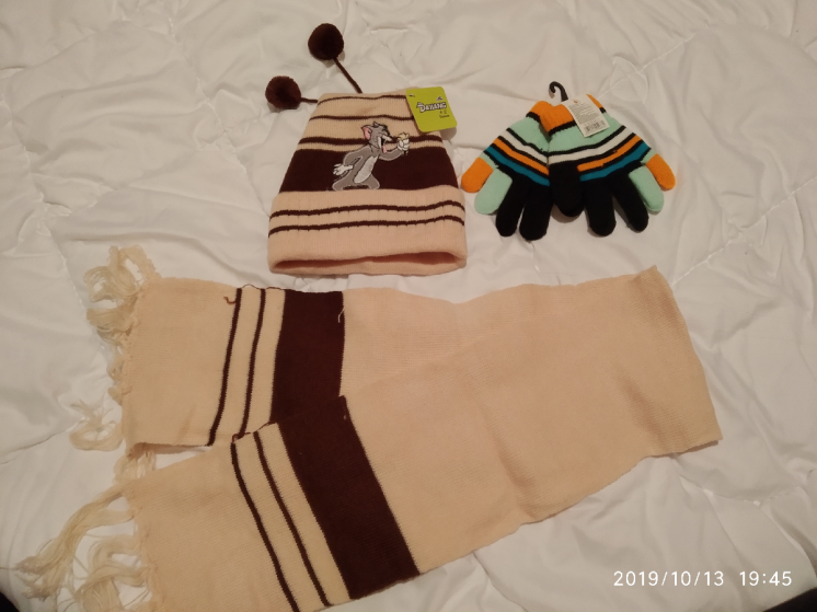 Шапка+шарф+перчатки, осень