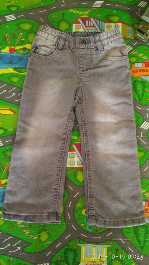 Легкие термо джинсы, штаны на подкладке р. 92, 3 пары