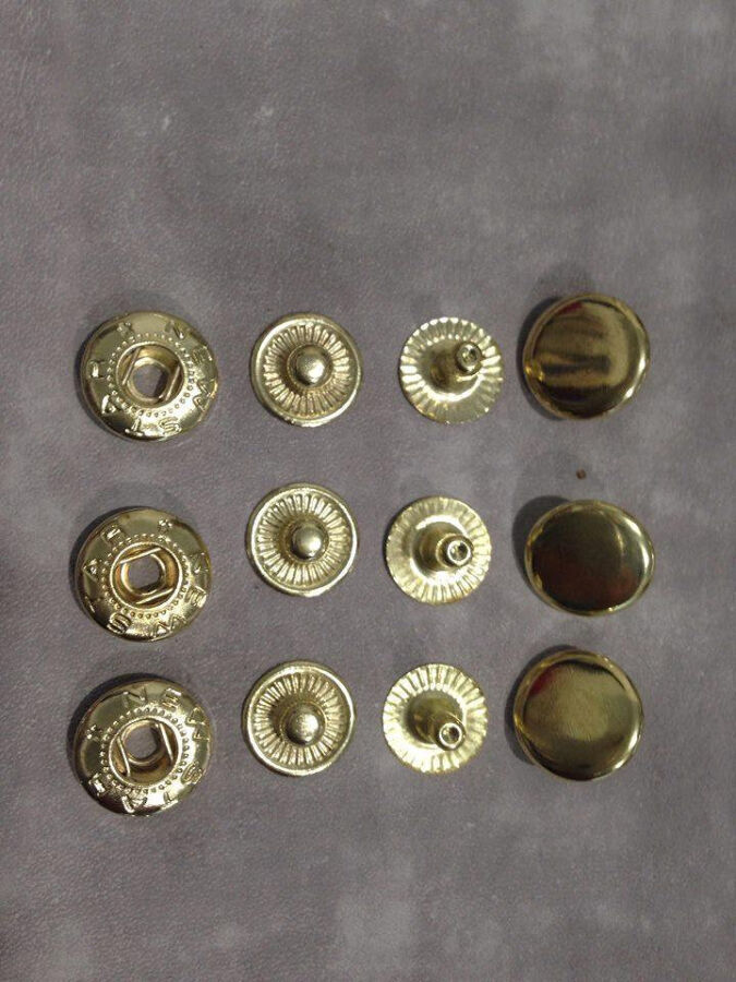 Кнопка альфа 12,5 мм золото. Инструмент, фурнитура для кожи