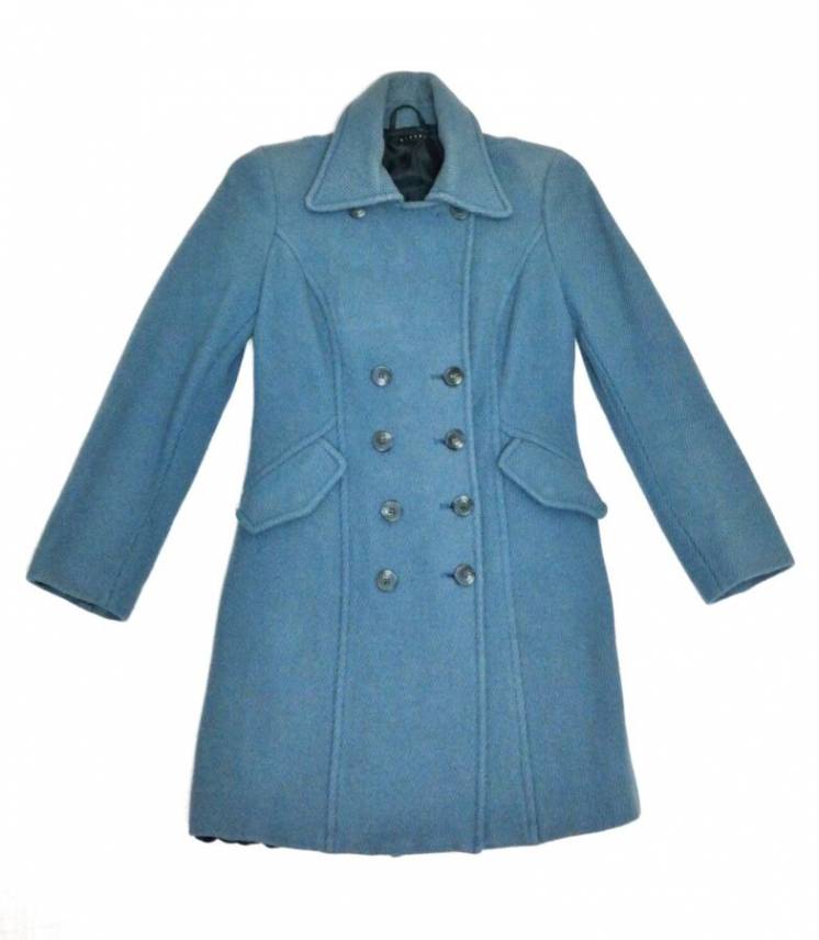 Пальто женское голубое деним демисезонное р46 Sisley французский бренд