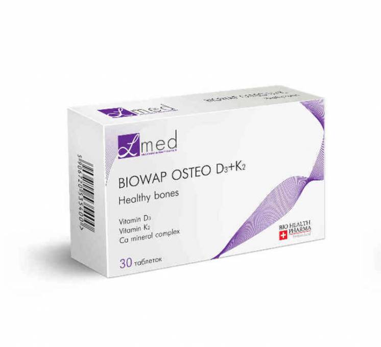 Дієтична добавка «Біовап Остео Д3+K2» 1460 мг, № 30 таб.