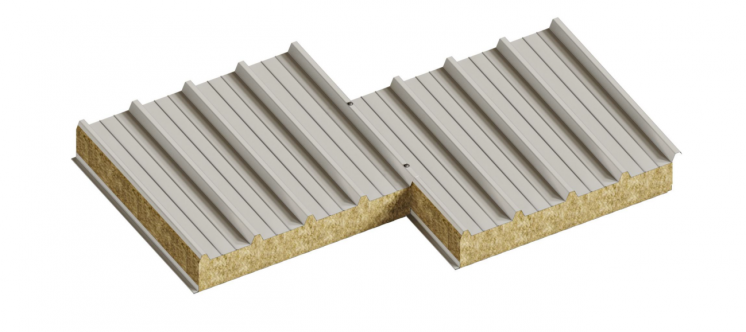 Сендвіч-панелі панелі дахові з наповнювачем мінеральна базальтова вата