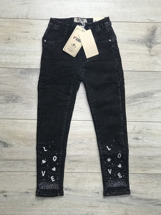 Утепленные джинсы на флисе для модниц 3-8 лет