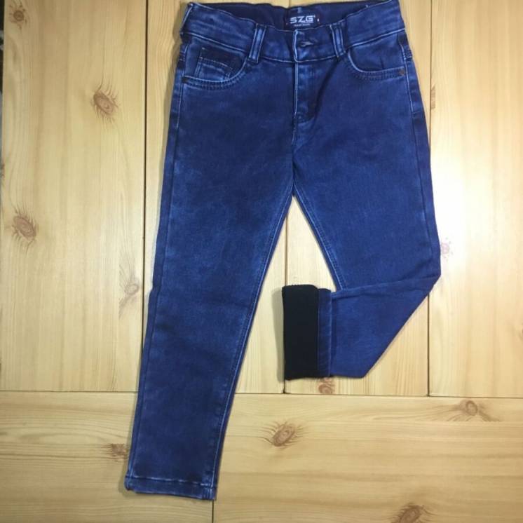 Детские утепленные джинсы на флисе для мальчика рр. 110,134 -152 Beeba