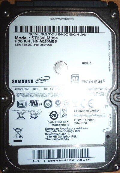 Продам HDD Samsung 250Gb Sata для ноутбука