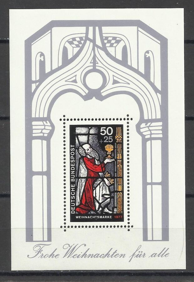 Продам марки Германии  1977 Рождественская марка  (Блок)