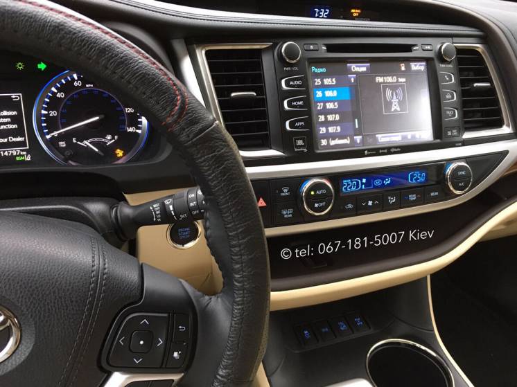 Русификация навигация Toyota Highlander USA 2015 2017 ФМ радио Цельсии