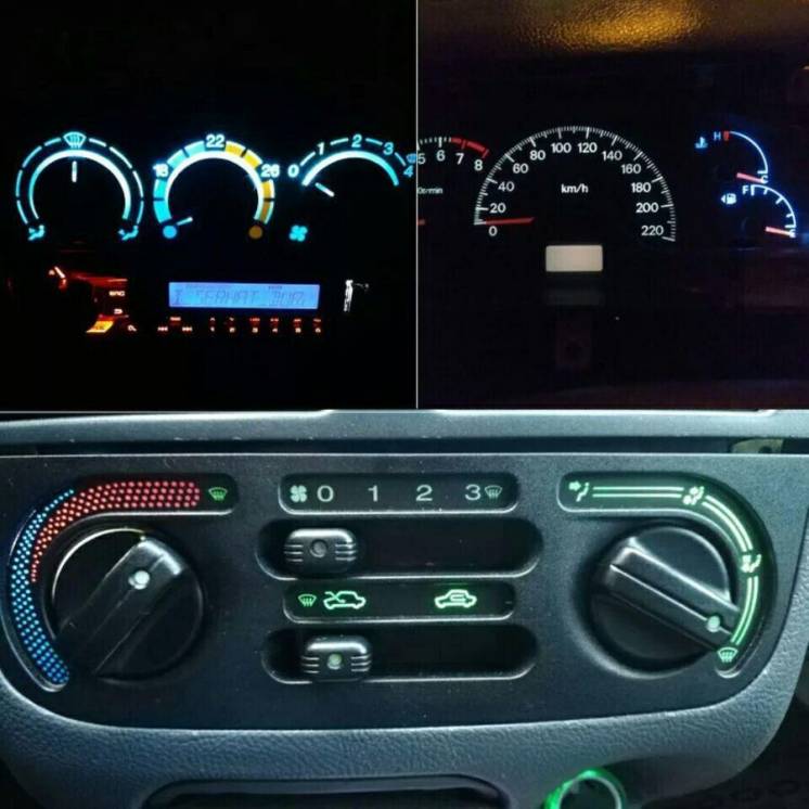 Светодиодная автомобильная лампа цвет синий или зеленый 10 штук компле